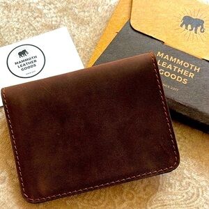 Brand New Genuine Leather Brown Slim Bifold Wallet Card Holder Handmade